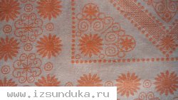 Винтажная скатерть, хлопок и лён. СССР. 145х170 см.