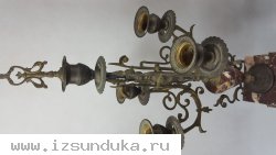 Красивые старенькие подсвечники из бронзы и мрамора