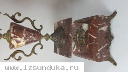 Красивые старенькие подсвечники из бронзы и мрамора