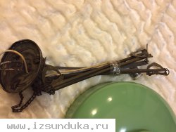 Люстра с зеленым плафоном. Старинная