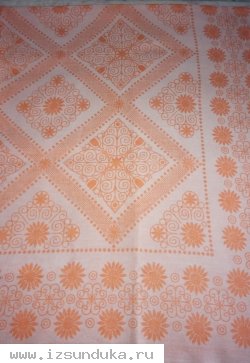 Винтажная скатерть, хлопок и лён. СССР. 145х170 см.