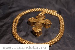 Старинный наперсный крест-реликварий со св.мощами. Мастер Вихляев Алексей. Россия, Москва. 1785 год.