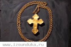 Старинный наперсный крест-реликварий со св.мощами. Мастер Вихляев Алексей. Россия, Москва. 1785 год.