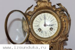 Старинные каминные часы.Франция.1890г. Бронза