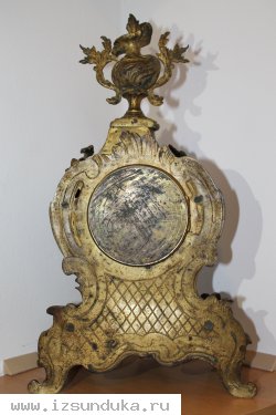 Старинные каминные часы.Франция.1890г. Бронза