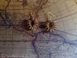 Сережки из золотистой травы капинь доураk