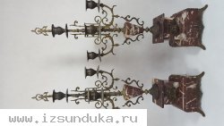 Красивые старенькие подсвечники из бронзы и мрамора