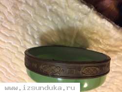 Люстра с зеленым плафоном. Старинная