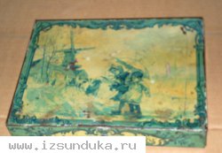 дореволюционная жестяная коробка ЭЙНЭМЪ. 