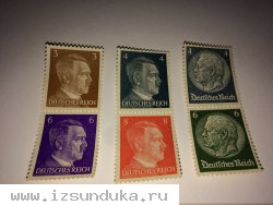 Набор марок. Третий рейх. Германик. Гитлер. Чистые. Негашеные. 6 шт