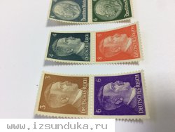 Набор марок. Третий рейх. Германик. Гитлер. Чистые. Негашеные. 6 шт