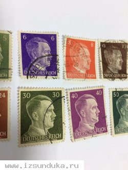 Набор марок третьего рейха. 3 рейх. Германия. Гитлер. Подборка из 14 шт  