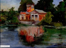 Пейзаж "Вечерний закат. Старый Петергоф". i