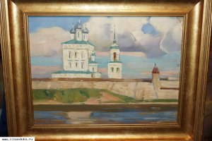 Картина «Древний Псков. Свято-Троицкий со
